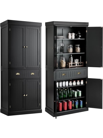 COSTWAY Küchenschrank 76 x 40 x 183cm in Schwarz