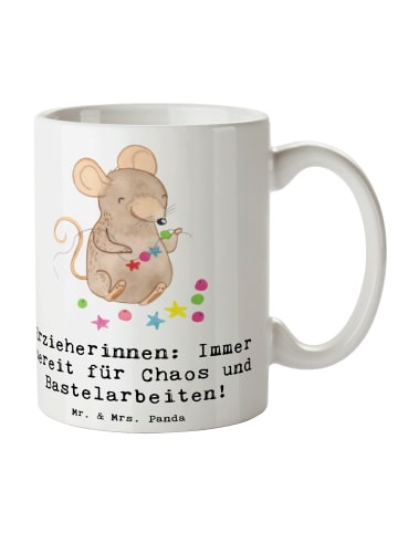 Mr. & Mrs. Panda Tasse Erzieherin Chaos mit Spruch in Weiß