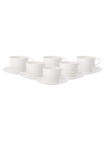 Villeroy & Boch 6er Set Kaffeetassen mit Untertassen Artesano Original 250 ml in weiß