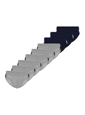 Schiesser Rio Slip / Unterhose 95/5 Stretch - Organic Cotton in Grau / blau