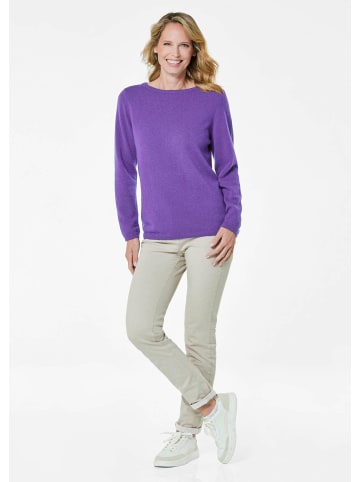 GOLDNER Feinstrickshirt mit U-Boot-Ausschnitt in lila