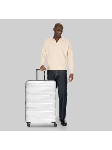 Bergpfeil Travel 4-Rollen Trolley L 75 cm mit Dehnfalte in ice white metallic
