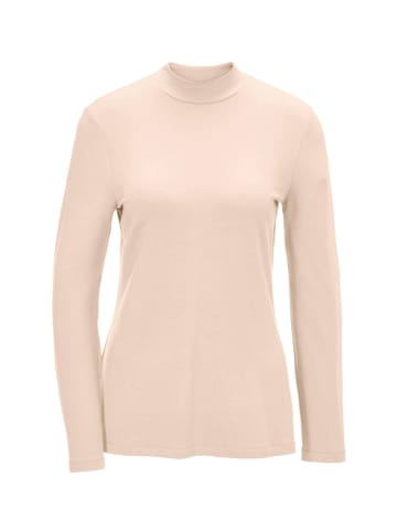 GOLDNER Stehkragenshirt mit Langarm in cremeweiß