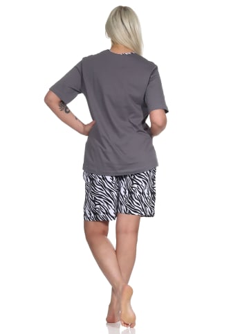 NORMANN Shorty Pyjama kurzarm Schlafanzug - 72768 in grau