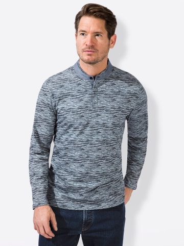 WITT WEIDEN Langarm-Shirt in blau-gemustert