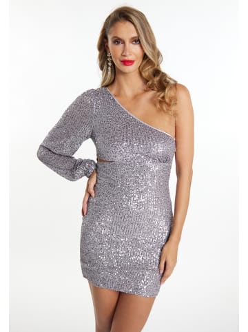 faina One Shoulder-Minikleid in Grau Silber