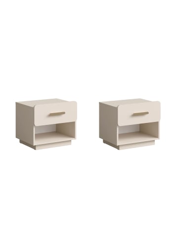 Feldmann-Wohnen 2er Set Nachtkonsolen Lorenz sandbeige je 53 / 41,5 / 48cm