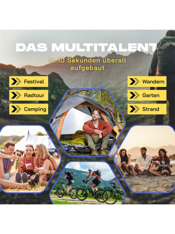 Where Tomorrow Pop Up Wurfzelt 3 Personen 210x190x110cm grau grau