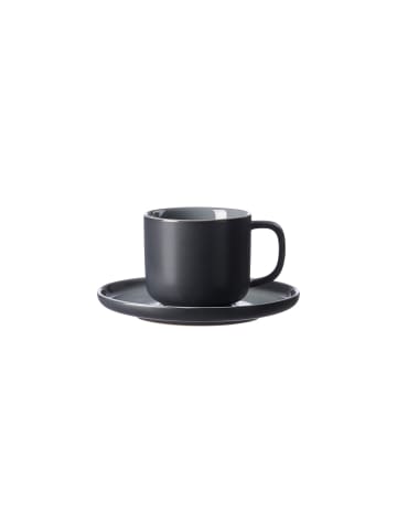 Ritzenhoff & Breker 4er Set Kaffeetassen mit Untertassen Jasper in – 240 ml in Schwarz