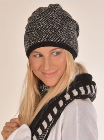 styleBREAKER Strick Beanie Mütze in Schwarz-Grau