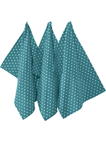 REDBEST Baumwolle Geschirrtuch 3er-Pack Orlando in petrol