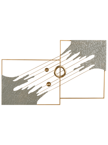 Beliani Wandobjekt SKERRIES in Grau/Gold - (W) 80 x (H) 45 x (L) 4 cm