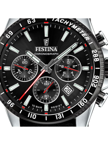 Festina Analog-Armbanduhr Festina Timeless Chronograph schwarz groß (ca. 45mm)