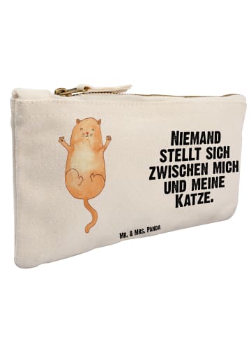 Mr. & Mrs. Panda Schminktasche Katze Umarmen mit Spruch in Weiß