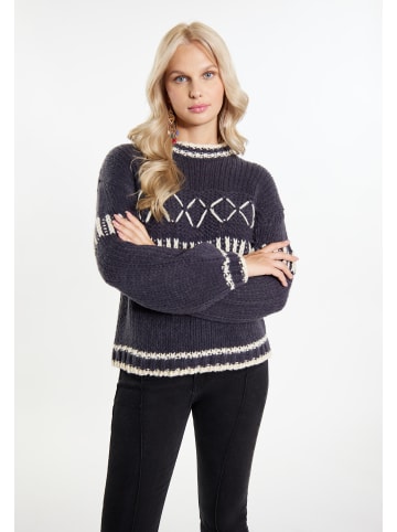 IZIA Damen Pullover in Anthrazit Creme