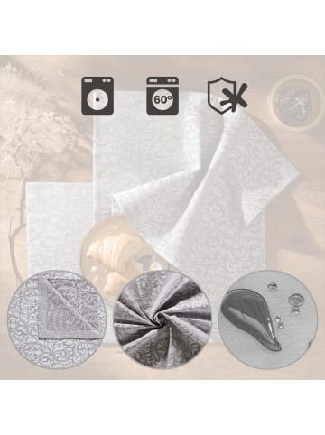 Erwin Müller Jacquard, Baumwollmischung, Gewebt Tischset 2er-Pack Hamm in silber