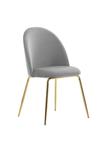 KADIMA DESIGN Design Esszimmerstuhl 2er Set Samt Gepolstert, Küchenstuhl Stoff in Grau