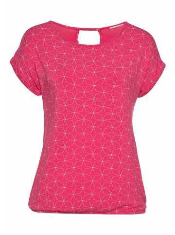 LASCANA T-Shirt in pink, weiß