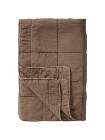 IB Laursen Vintage Quilt unifarben Baumwolldecke in truffle