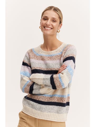 b.young Rundhalspullover BYOMIA STRIPE JUMPER - 20811897 in braun