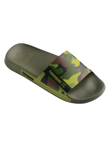 Havaianas Slide-Sandale zum Hineinschlüpfen mit Aufdruck Grün