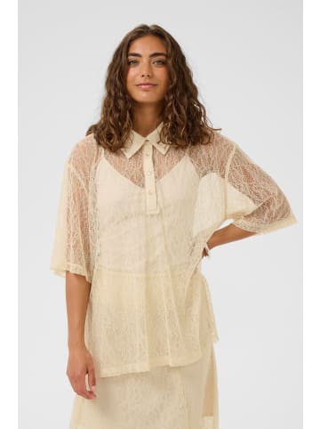 CULTURE Kurzarm-Bluse CUkasi Oversize fit in Oyster Gray