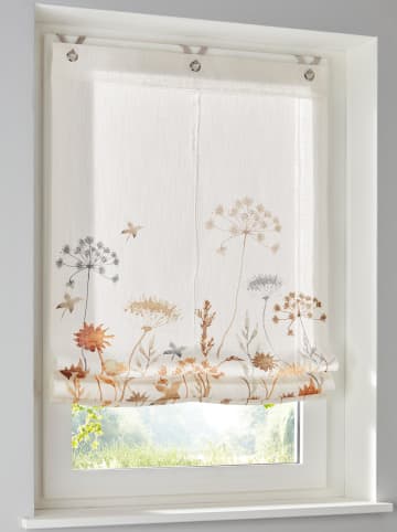 Heine Raffrollo in weiß-bedruckt