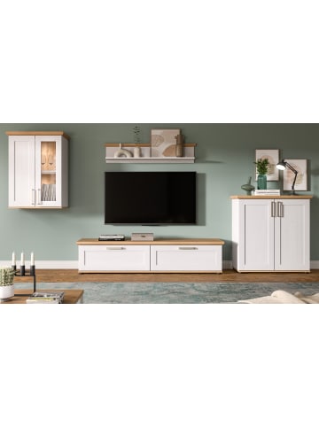 Inn.Furn Wohnwand 4-teilig weiß Lärche, Eiche Artisan 336 cm Landhaus
