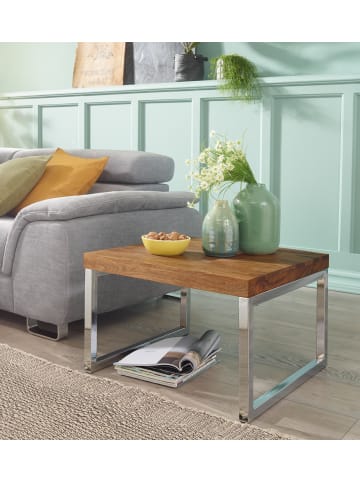 FineBuy Beistelltisch in Braun / Sheesham / 60x60x40