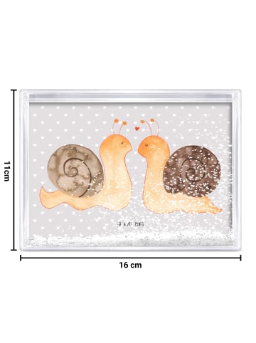 Mr. & Mrs. Panda Bilderrahmen Schnecken Liebe ohne Spruch in Grau Pastell