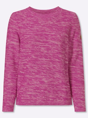 Sieh an! Rundhals-Pullover in magenta-meliert