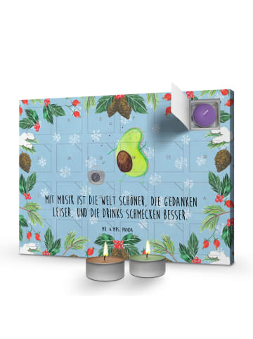 Mr. & Mrs. Panda Adventskalender Avocado Tanzen mit Spruch in Eisblau