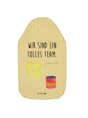 Mr. & Mrs. Panda Wärmflasche Toast Marmelade mit Spruch in Gelb Pastell
