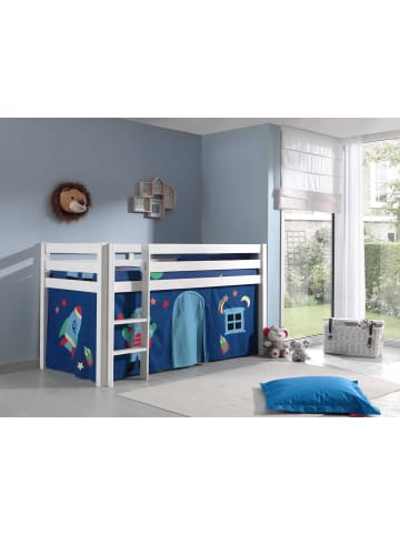 58 aufm Kessel KINDERBETT Karolina 210x114x106 Massivholz Weiß Textilset Astro 1