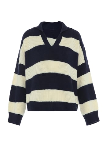 VINAJA Women Sweater in Marine Wollweiss
