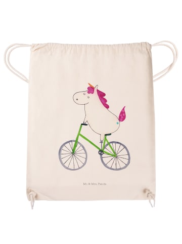 Mr. & Mrs. Panda Turnbeutel Einhorn Radfahrer ohne Spruch in Creme