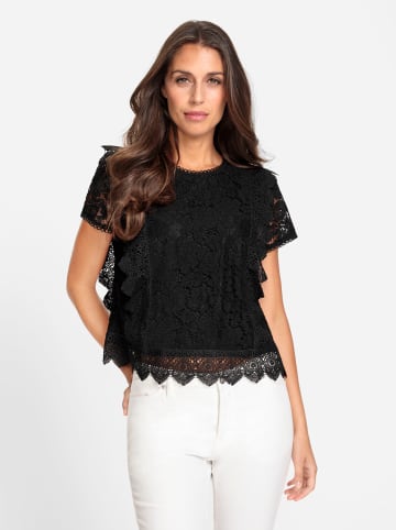 Heine Spitzen-Bluse in schwarz