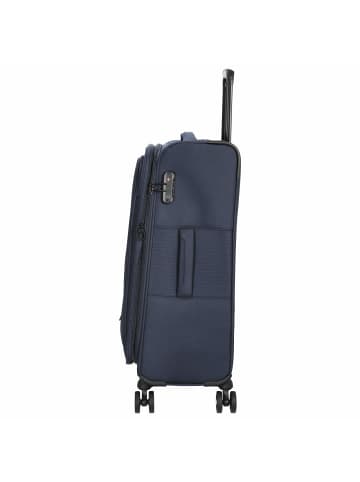 D&N Travel Line 9704 - 4-Rollen-Trolley M 68 cm erw. (dark red) in dark blue
