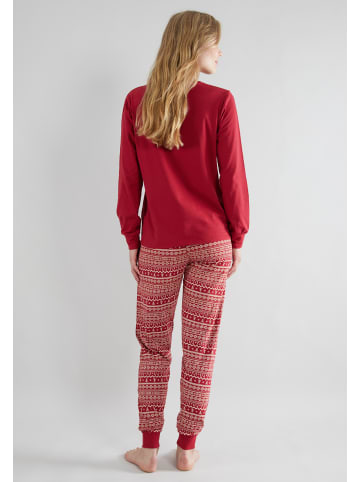Tom Tailor X-Mas Pyjama in rot-mittel-Ringel