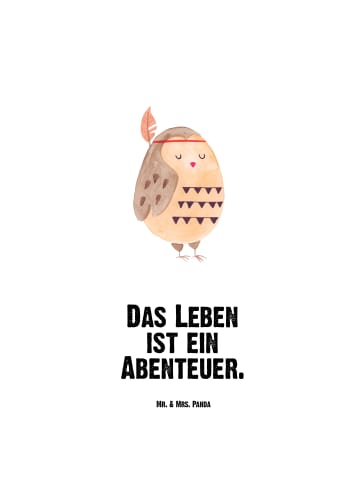 Mr. & Mrs. Panda Getränkebehälter Eule Federschmuck mit Spruch in Weiß