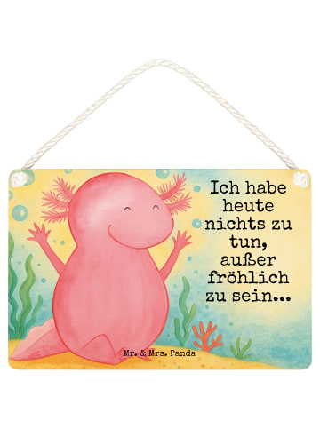 Mr. & Mrs. Panda Schild Axolotl Hurra Design mit Spruch in Weiß