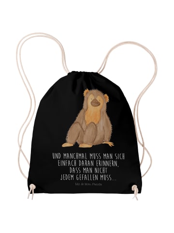 Mr. & Mrs. Panda Stoffbeutel Affe mit Spruch in Schwarz