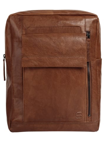 SPIKES & SPARROW Rucksack echt Leder in cognac