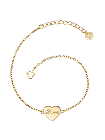 Glanzstücke München Armband Herz/Love Sterling Silber in gelbgold
