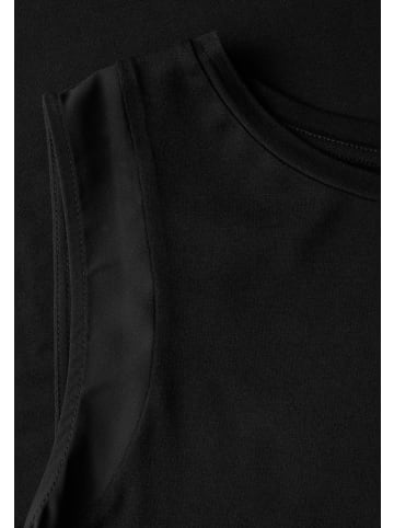 Street One Kleid mit Chiffon-Detail in Schwarz