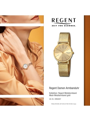Regent Armbanduhr-Analog gold mittel (ca. 32mm) Regent Metallarmband