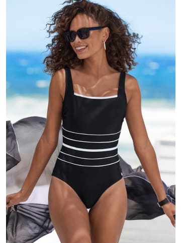 LASCANA Badeanzug in schwarz-weiß