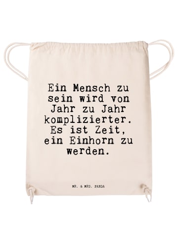Mr. & Mrs. Panda Stoffbeutel Ein Mensch zu sein... mit Spruch in Creme