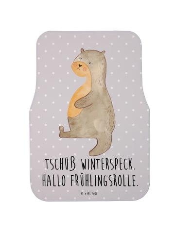 Mr. & Mrs. Panda Schmutzfangmatte Auto Otter Bauch mit Spruch in Grau Pastell