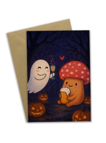 Mr. & Mrs. Panda jubiläumskarte Gespenst  Prost  Design ohne Spruch in Weiß